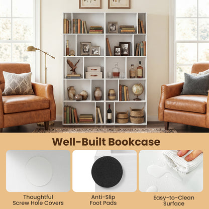 5-Tier Modern Bookshelf with Open Back and 2 Anti-Tipping Kits, White Bookcases at Gallery Canada