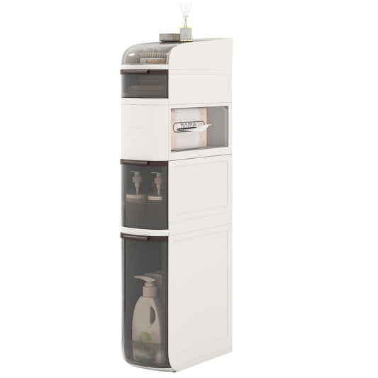 5-Tier Narrow Bathroom Storage Cabinet With Drawers And Tissue Box Floor Cabinets Options at Gallery Canada