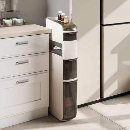 5-Tier Narrow Bathroom Storage Cabinet With Drawers And Tissue Box Floor Cabinets at Gallery Canada