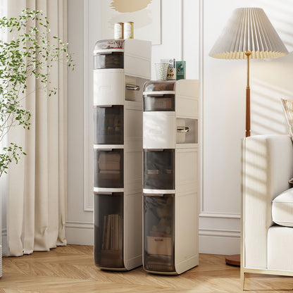 5-Tier Narrow Bathroom Storage Cabinet With Drawers And Tissue Box Floor Cabinets at Gallery Canada