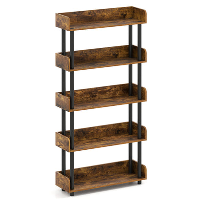 5-Tier Open Bookcase, Rustic Brown Bookcases at Gallery Canada