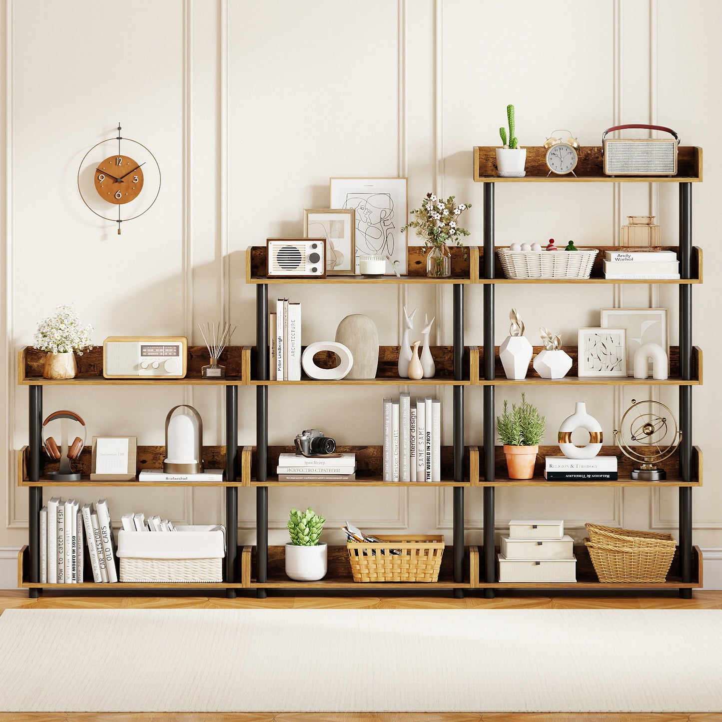 5-Tier Open Bookcase, Rustic Brown Bookcases at Gallery Canada
