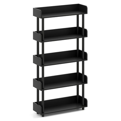 5-Tier Open Bookcase with Industrial Storage, Black Bookcases at Gallery Canada