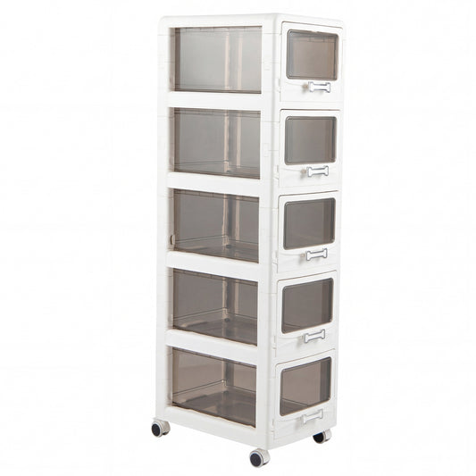 5-Tier Plastic Drawer Storage Organizer, Rolling Cart, Lockable Wheels File Cabinets Options at Gallery Canada