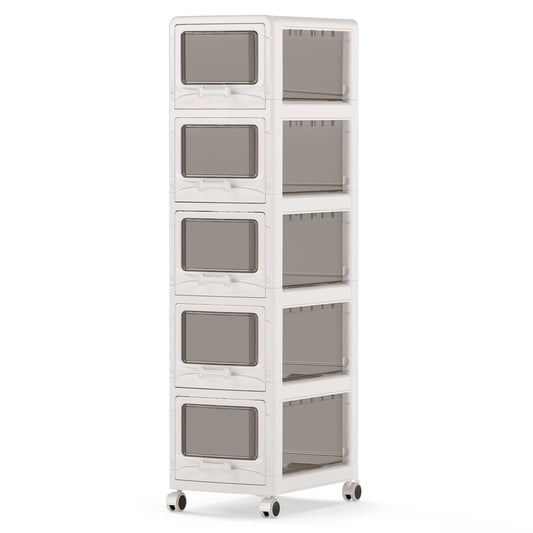 5-Tier Plastic Drawer Storage Organizer, Rolling Cart, Lockable Wheels File Cabinets Options at Gallery Canada