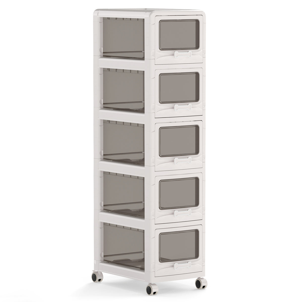 5-Tier Plastic Drawer Storage Organizer, Rolling Cart, Lockable Wheels File Cabinets at Gallery Canada