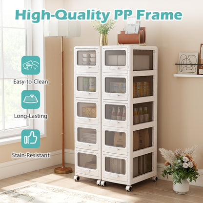 5-Tier Plastic Drawer Storage Organizer, Rolling Cart, Lockable Wheels File Cabinets at Gallery Canada