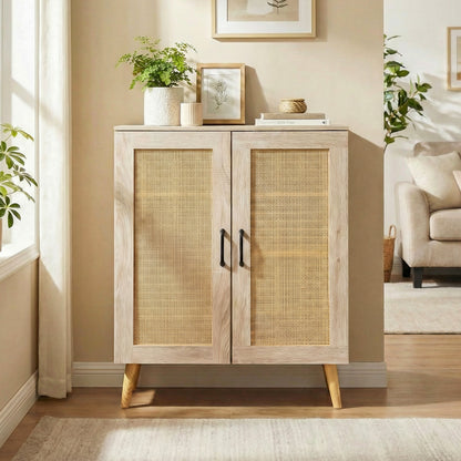 5-Tier Rattan Shoe Cabinewith 3 Removable Shelves, Natural Shoe Racks & Storage Benches at Gallery Canada