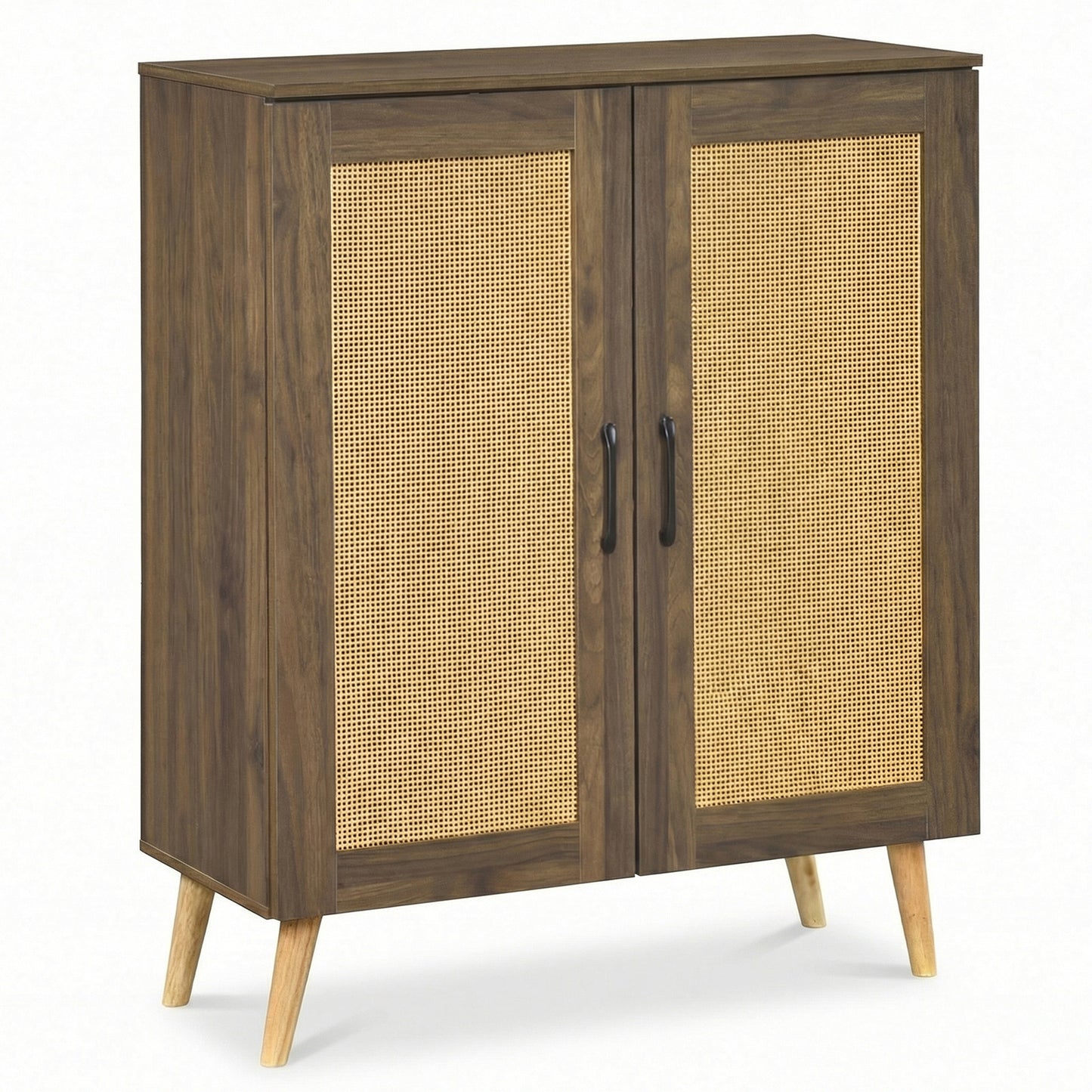5-Tier Rattan Shoe Cabinewith 3 Removable Shelves, Walnut Shoe Racks & Storage Benches at Gallery Canada