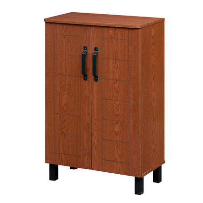 5-Tier Wooden Shoe Storage Cabinet, Freestanding Shoe Rack Organizer, Brown Shoe Racks & Storage Benches at Gallery Canada