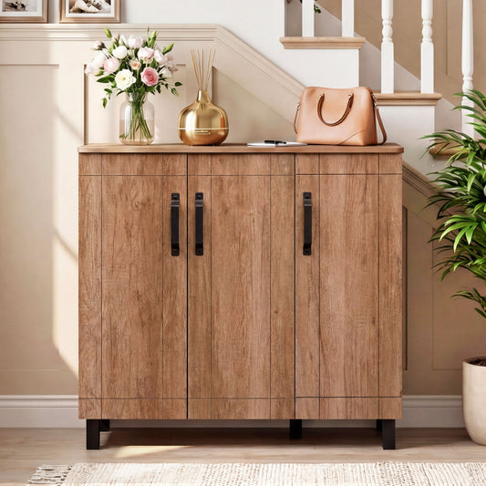 5-Tier Wooden Shoe Storage Cabinet, Oak Shoe Racks & Storage Benches Oak at Gallery Canada