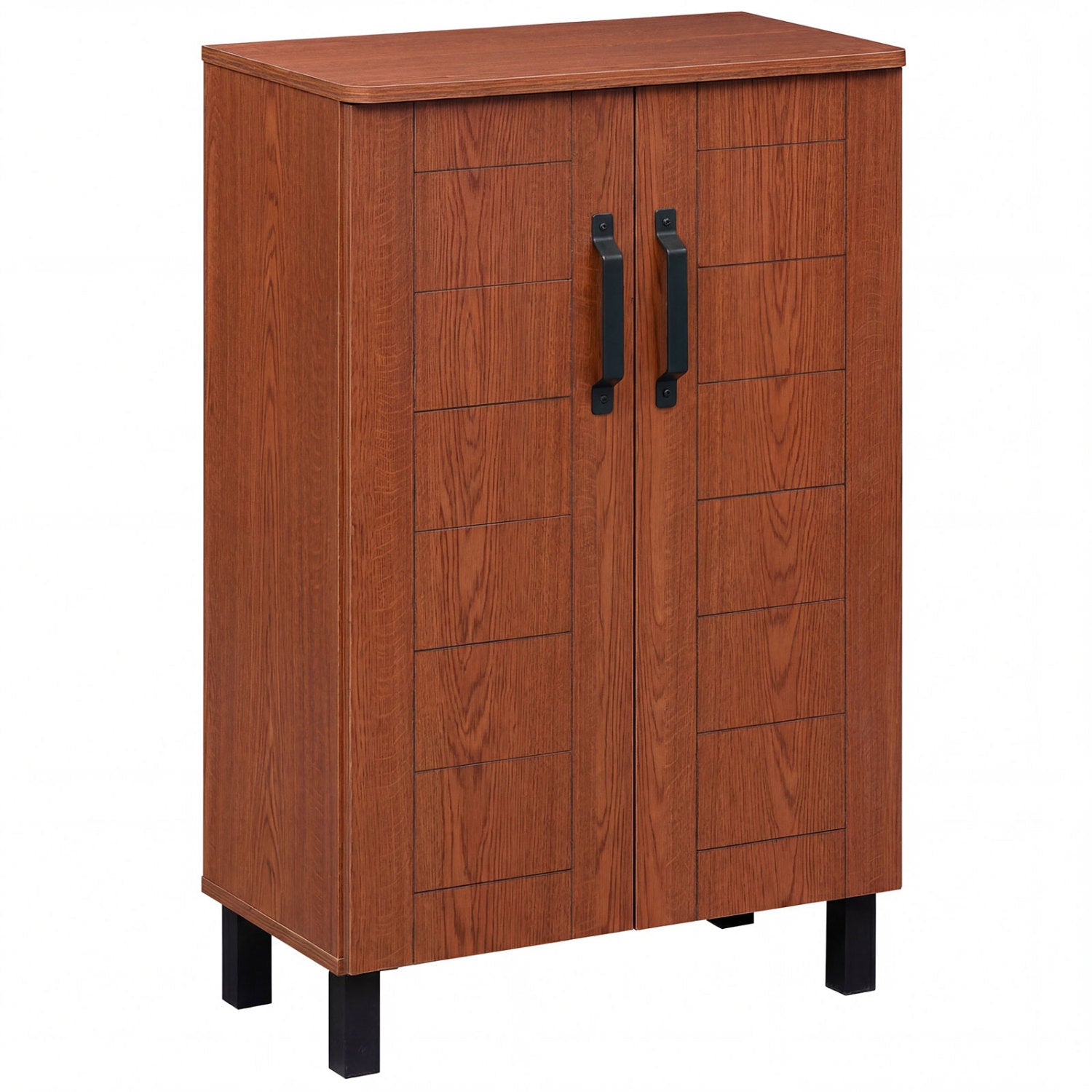 5-Tier Wooden Shoe Storage Cabinet, Freestanding Shoe Rack Organizer, Brown Shoe Racks & Storage Benches at Gallery Canada