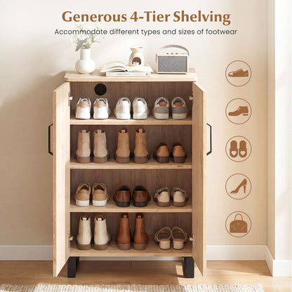 5-Tier Shoe Storage Cabinet, Wooden Shoe Rack Organizer, Natural Shoe Racks & Storage Benches at Gallery Canada