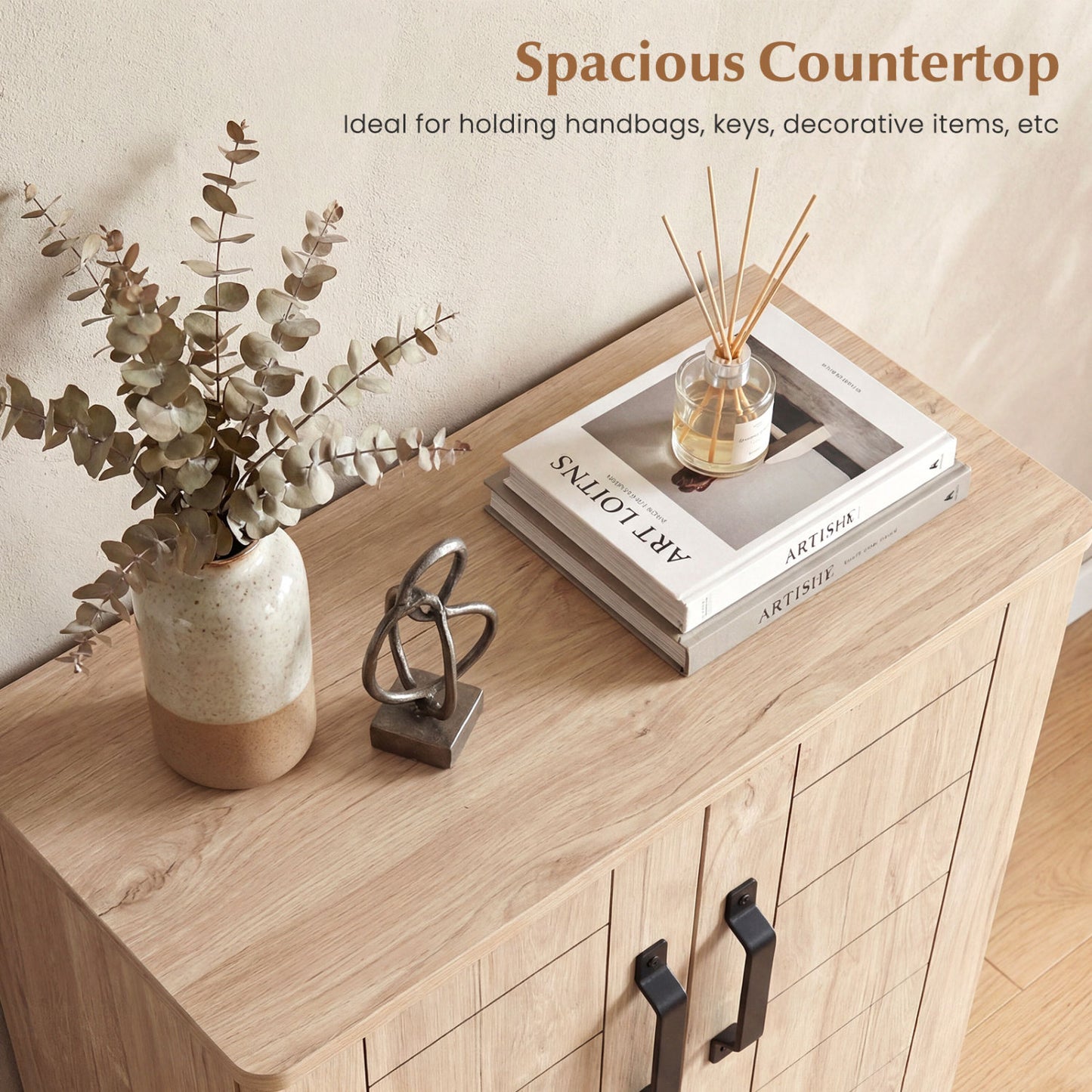5-Tier Shoe Storage Cabinet, Wooden Shoe Rack Organizer, Natural Shoe Racks & Storage Benches at Gallery Canada