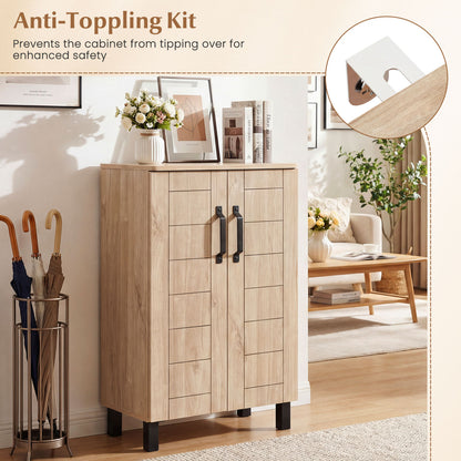 5-Tier Shoe Storage Cabinet, Wooden Shoe Rack Organizer, Natural Shoe Racks & Storage Benches at Gallery Canada