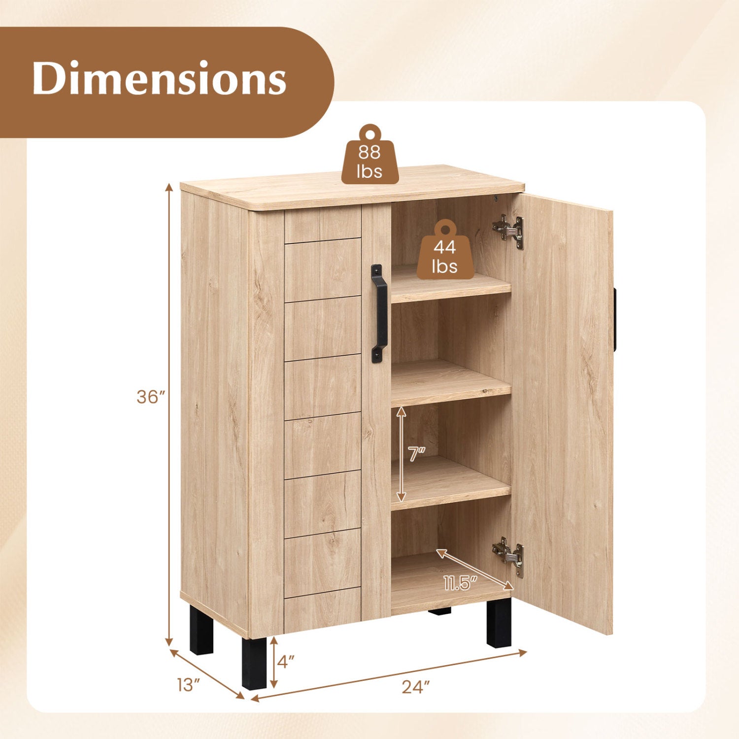 5-Tier Shoe Storage Cabinet, Wooden Shoe Rack Organizer, Natural Shoe Racks & Storage Benches at Gallery Canada