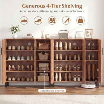 5-Tier Wooden Shoe Storage Cabinet, Oak Shoe Racks & Storage Benches at Gallery Canada