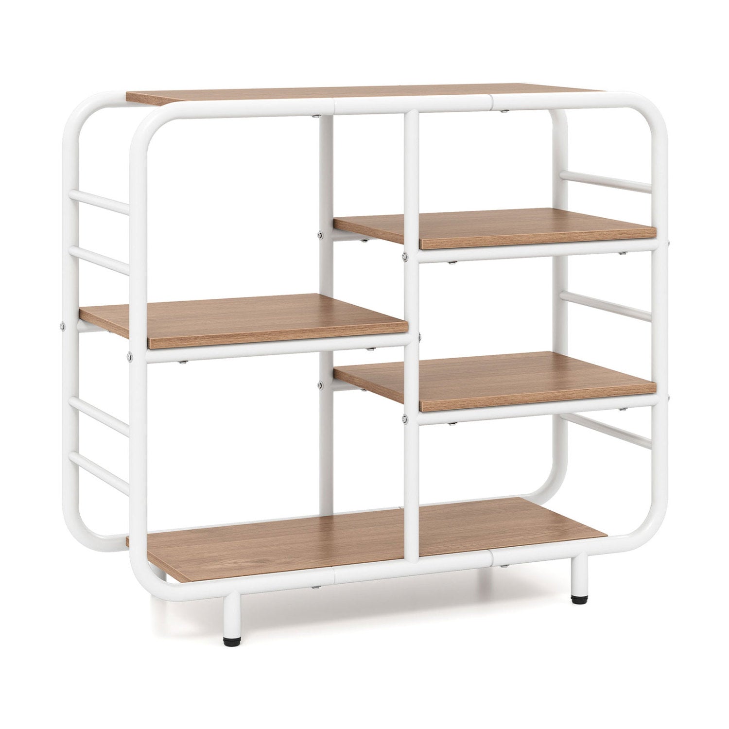 5-Tier Open Book Shelf, Metal Frame, Natural Bookcases at Gallery Canada