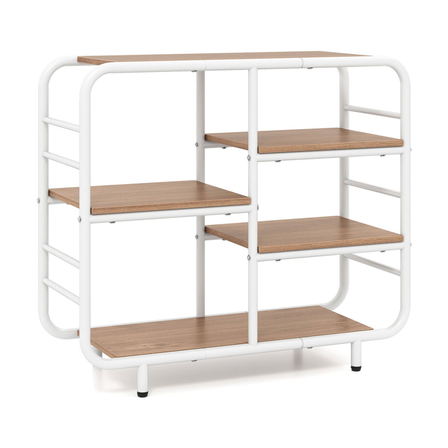 5-Tier Open Book Shelf, Metal Frame, Natural Bookcases at Gallery Canada