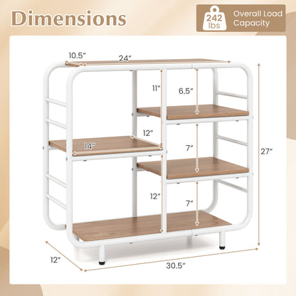 5-Tier Open Book Shelf, Metal Frame, Natural Bookcases at Gallery Canada