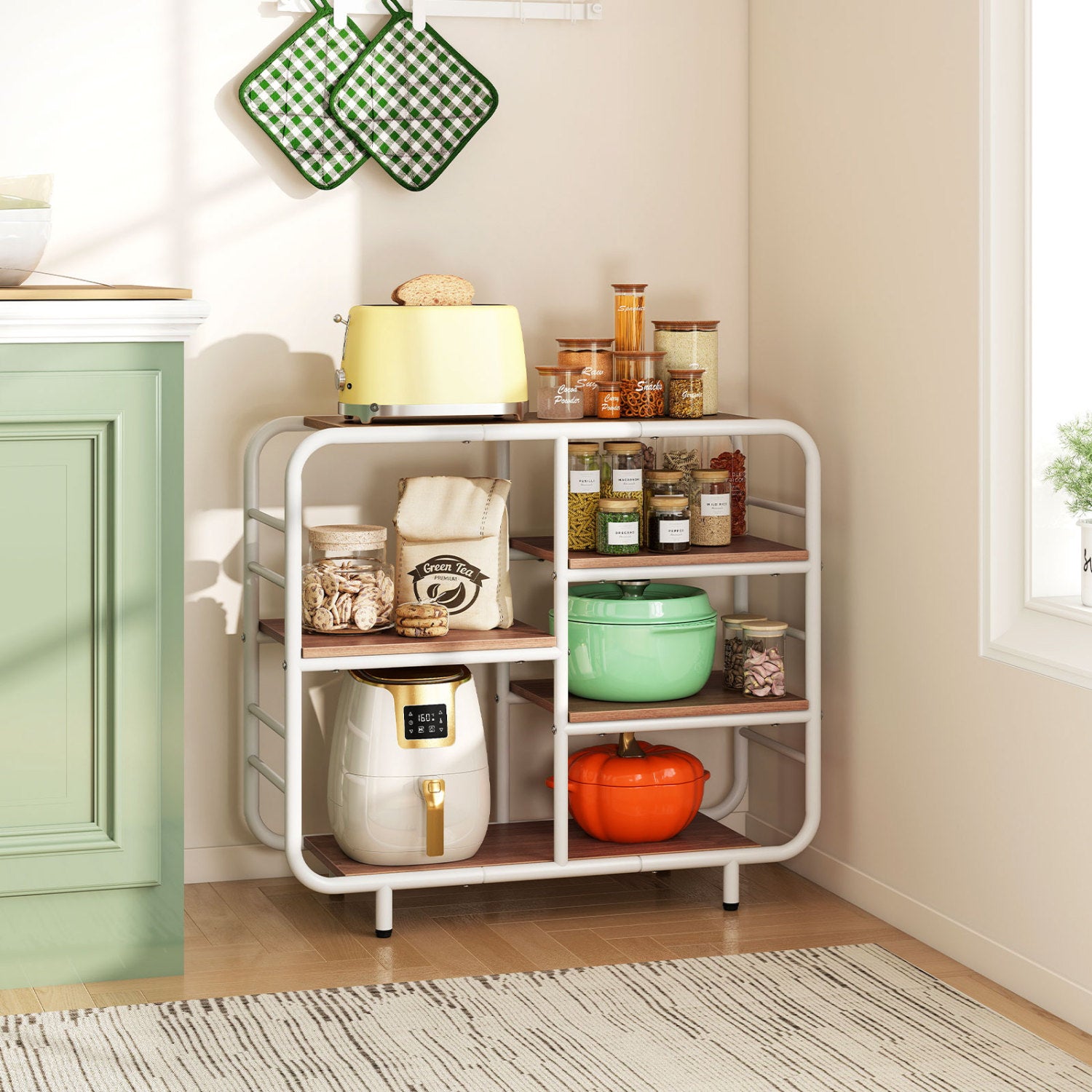 5-Tier Open Book Shelf, Metal Frame, Natural Bookcases at Gallery Canada