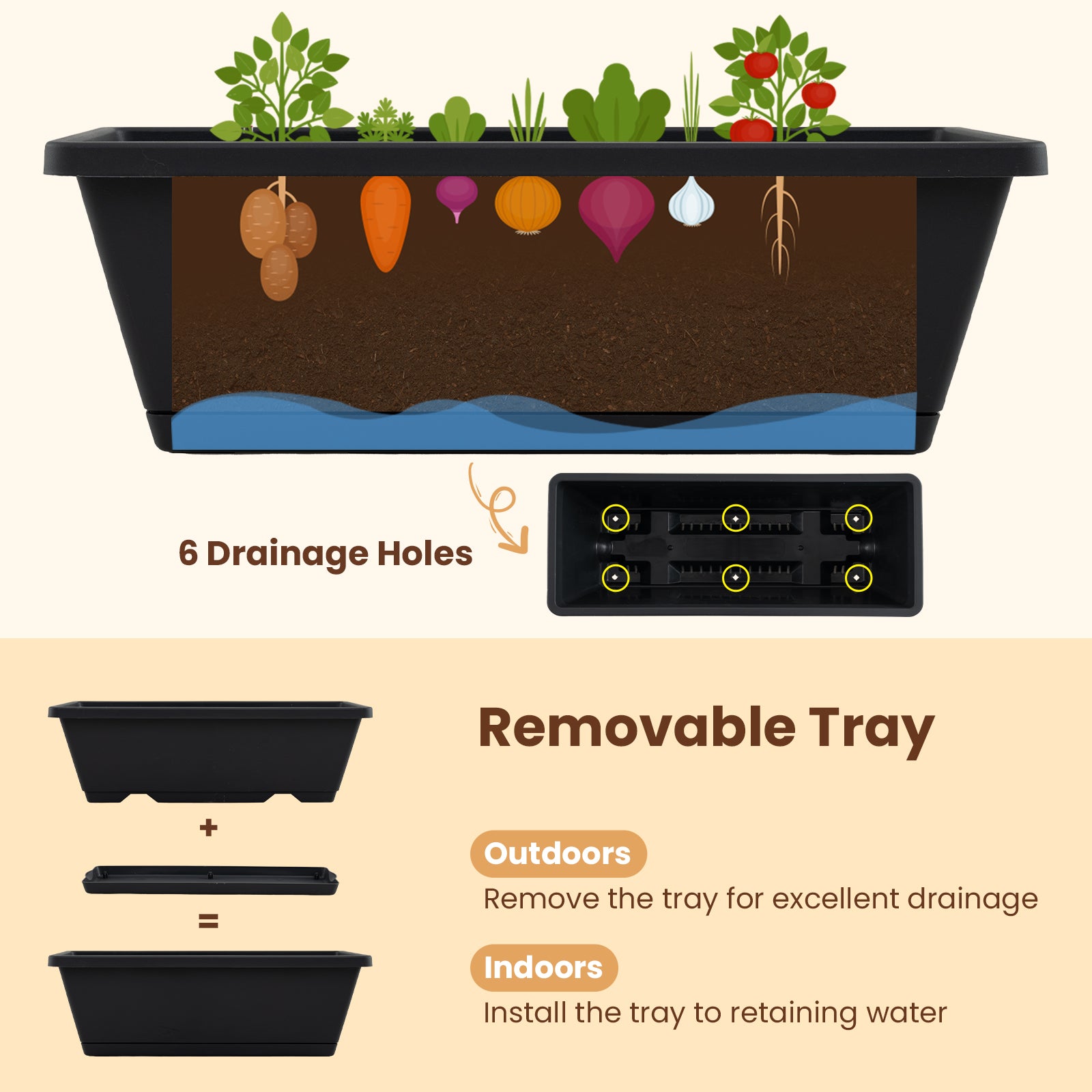 5-Tier Vertical Raised Garden Bed With Wheels, Black Raised Garden Beds at Gallery Canada