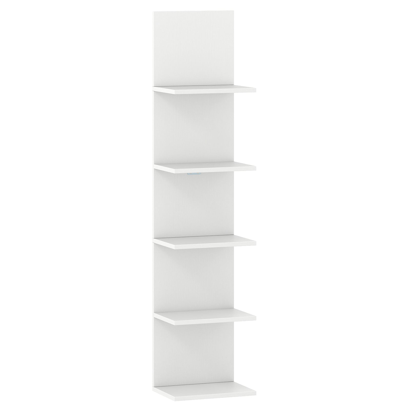 5-Tier Wall Mounted Shelf Unit, Wood Grain, White Bookcases at Gallery Canada