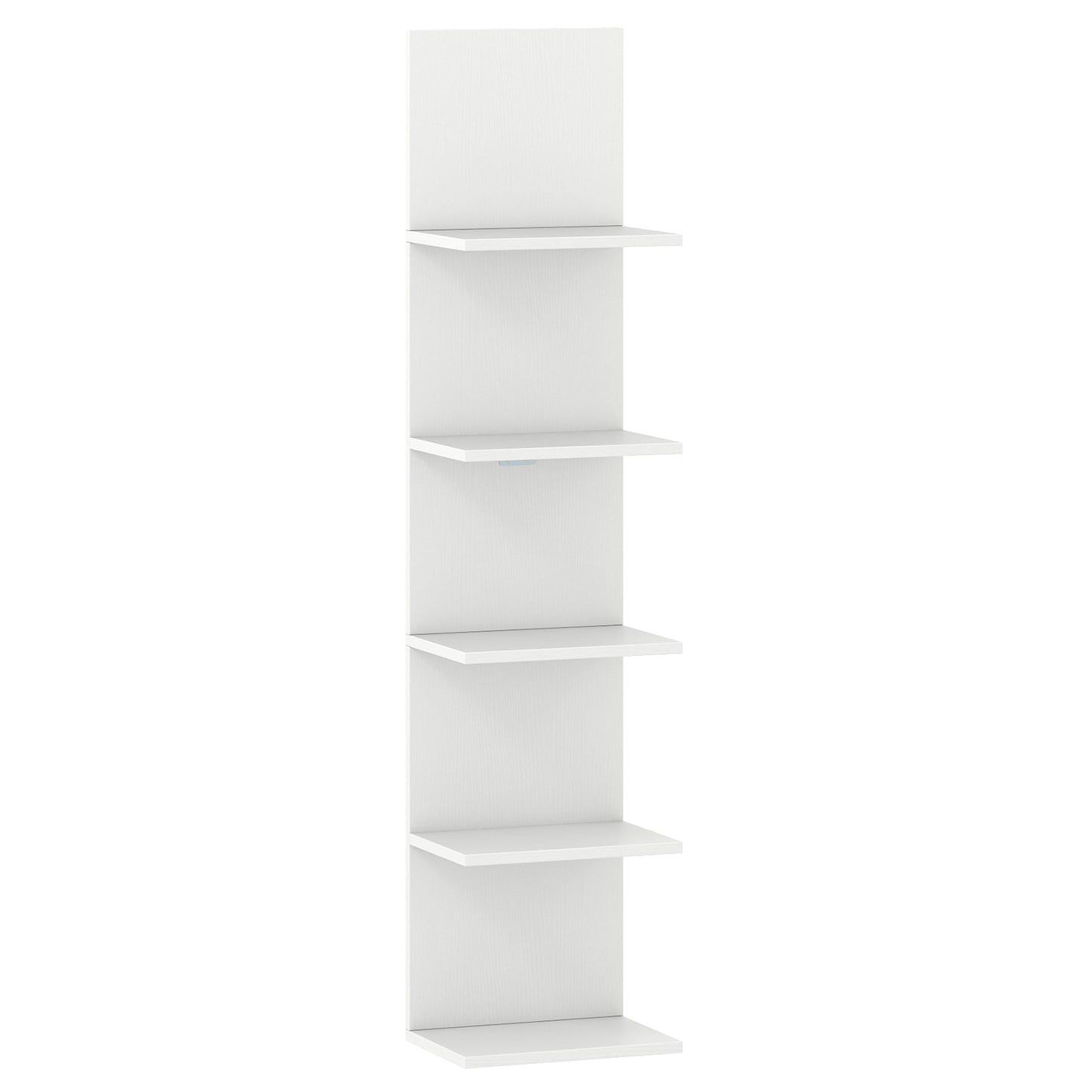 5-Tier Wall Mounted Shelf Unit, Wood Grain, White Bookcases at Gallery Canada