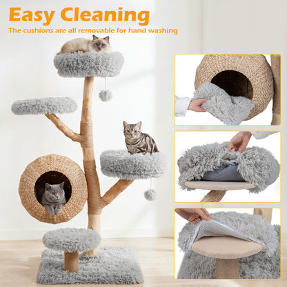 5-Tier Wooden Cat Tree, Gray Cat Trees Condos & Scratchers at Gallery Canada