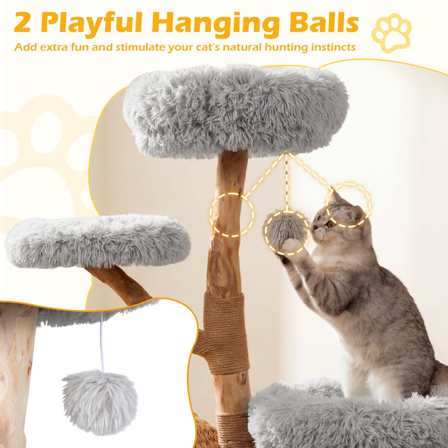 5-Tier Wooden Cat Tree, Gray Cat Trees Condos & Scratchers at Gallery Canada