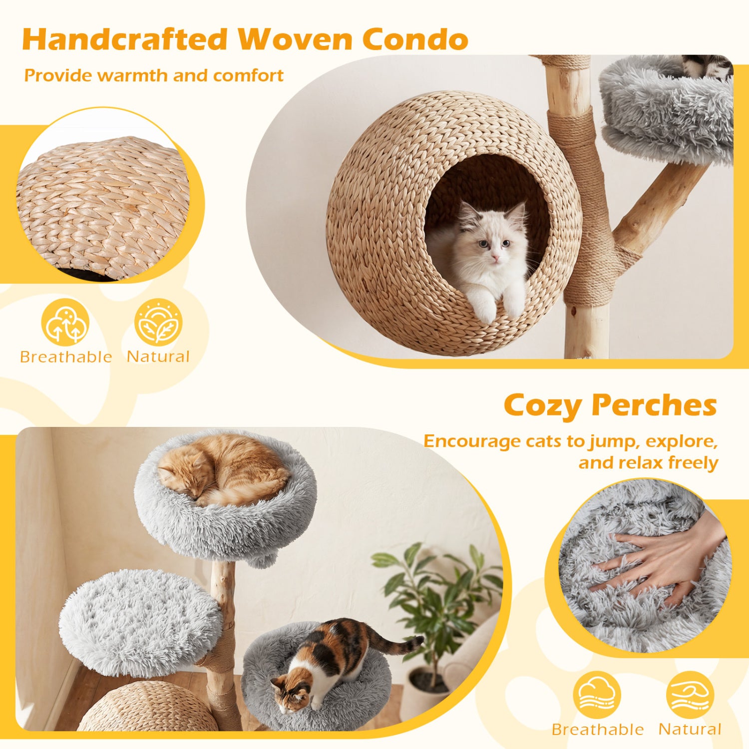 5-Tier Wooden Cat Tree, Gray Cat Trees Condos & Scratchers at Gallery Canada
