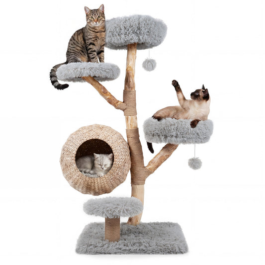 5-Tier Wooden Cat Tree, Gray Cat Trees Condos & Scratchers Gray at Gallery Canada