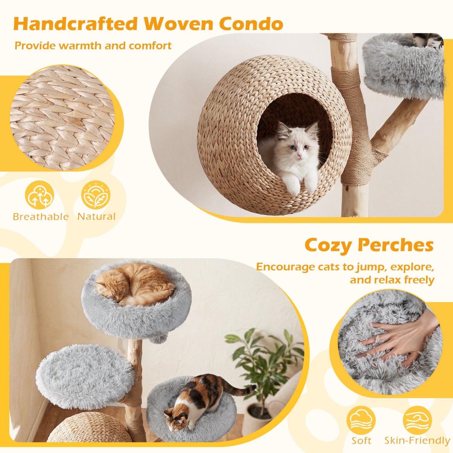 5-Tier Wooden Cat Tree, Gray Cat Trees Condos & Scratchers at Gallery Canada