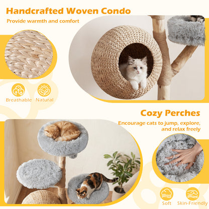 5-Tier Wooden Cat Tree, Gray Cat Trees Condos & Scratchers at Gallery Canada