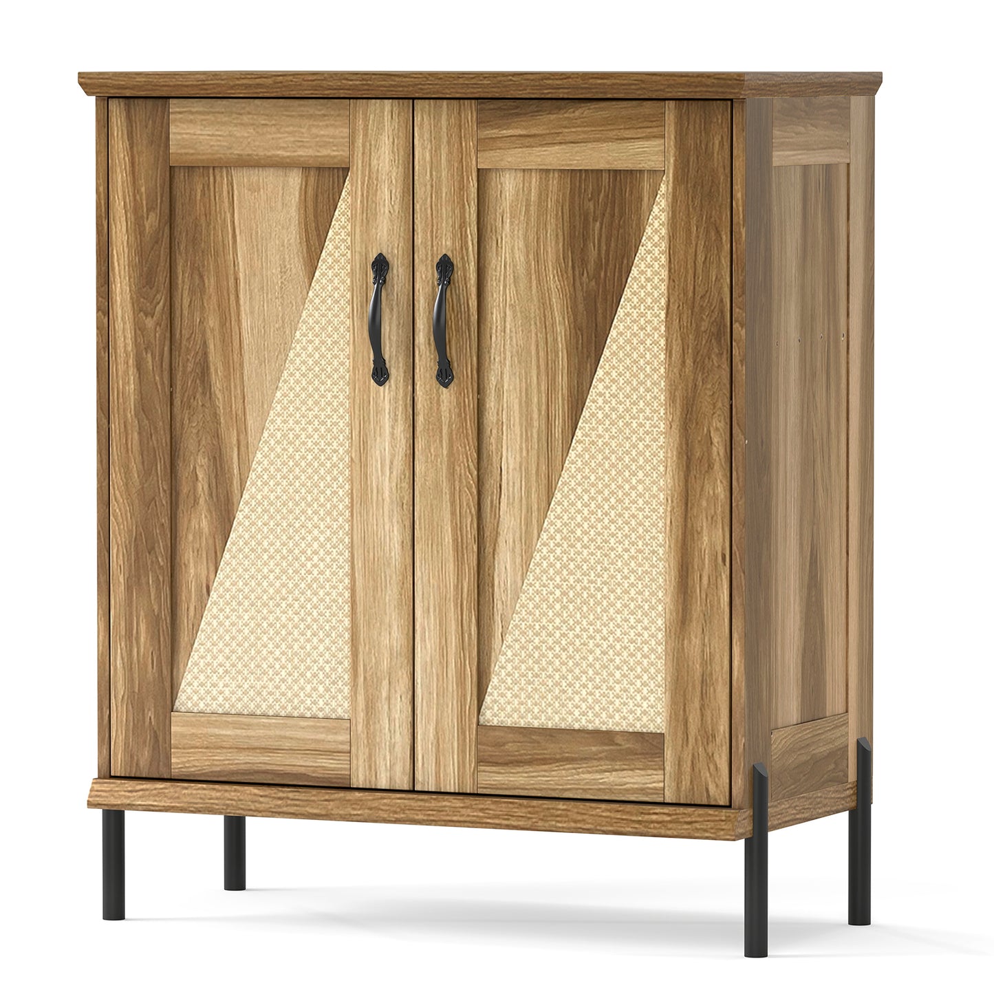 5-Tier Wooden Shoe Cabinet, Woven Rattan Doors, Natural Shoe Racks & Storage Benches at Gallery Canada