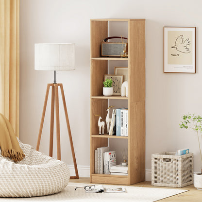 5-Tier 4-Cube Narrow Bookshelf, Anti-Tipping Kits, Natural Bookcases at Gallery Canada
