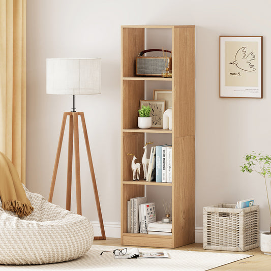 5-Tier 4-Cube Narrow Bookshelf, Anti-Tipping Kits, Natural Bookcases Natural at Gallery Canada