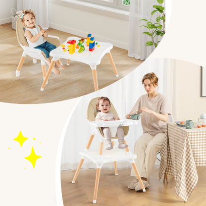 5-In-1 Convertible Wooden High Chair, Beige High Chairs at Gallery Canada