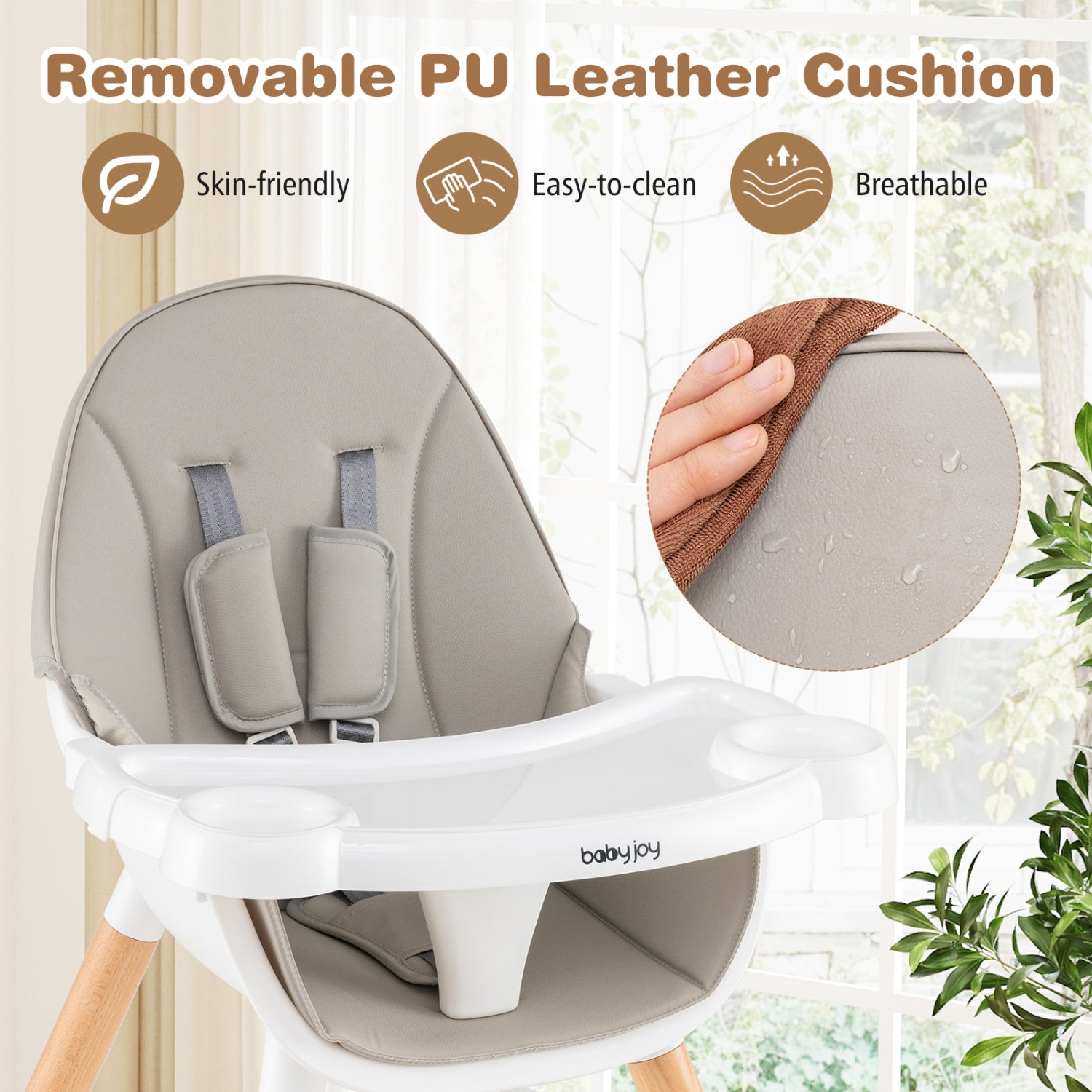 5-In-1 Baby Wooden Convertible High Chair, Gray High Chairs at Gallery Canada