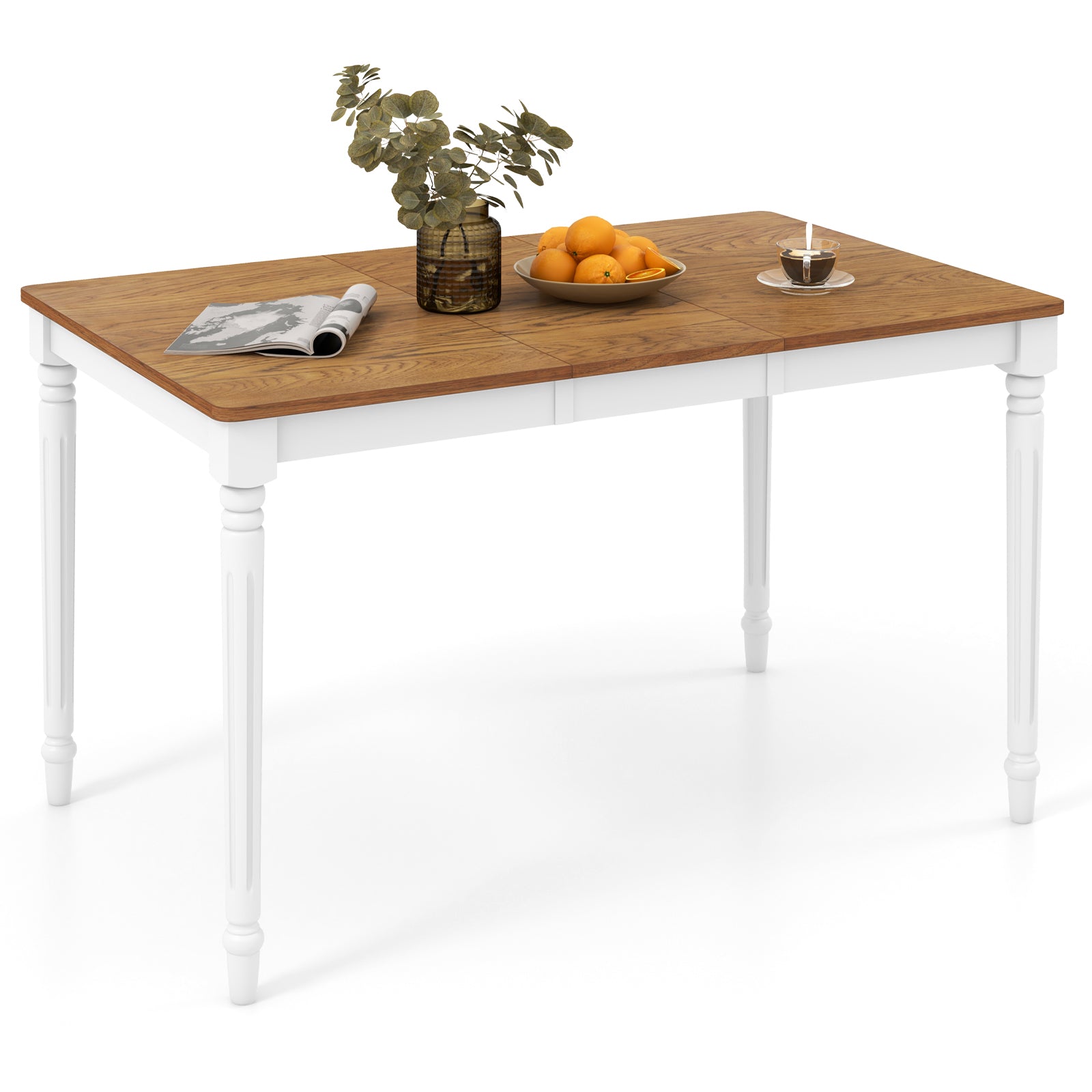 5-in-1 Dining Set, Extendable Table, 4 Chairs, Fireplace, Media Console, Bamboo Sideboard Kitchen & Dining at Gallery Canada
