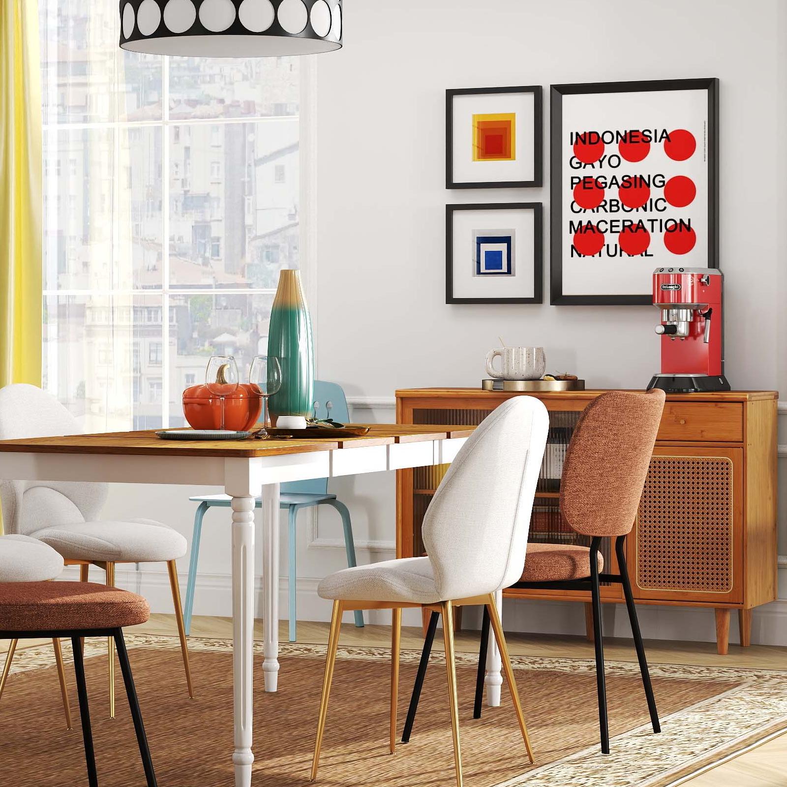 5-in-1 Complete Dining Room Set: Extendable Table 4 Chairs Electric Fireplace Media Console & Bamboo Sideboard Kitchen & Dining at Gallery Canada