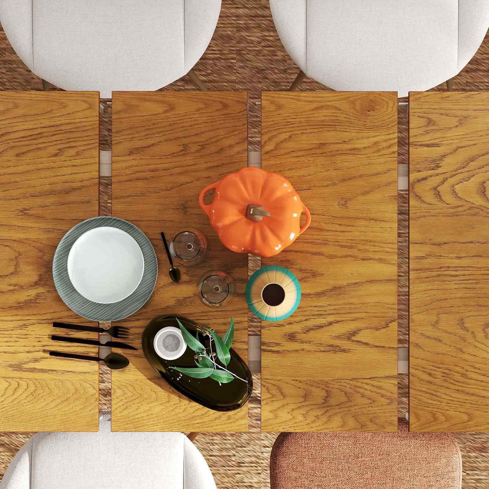 5-in-1 Dining Set, Extendable Table, 4 Chairs, Fireplace, Media Console, Bamboo Sideboard Kitchen & Dining at Gallery Canada