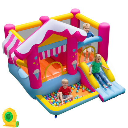 Structure gonflable 5-en-1 avec tunnel, souffleur 680W, enfants 3-12 ans