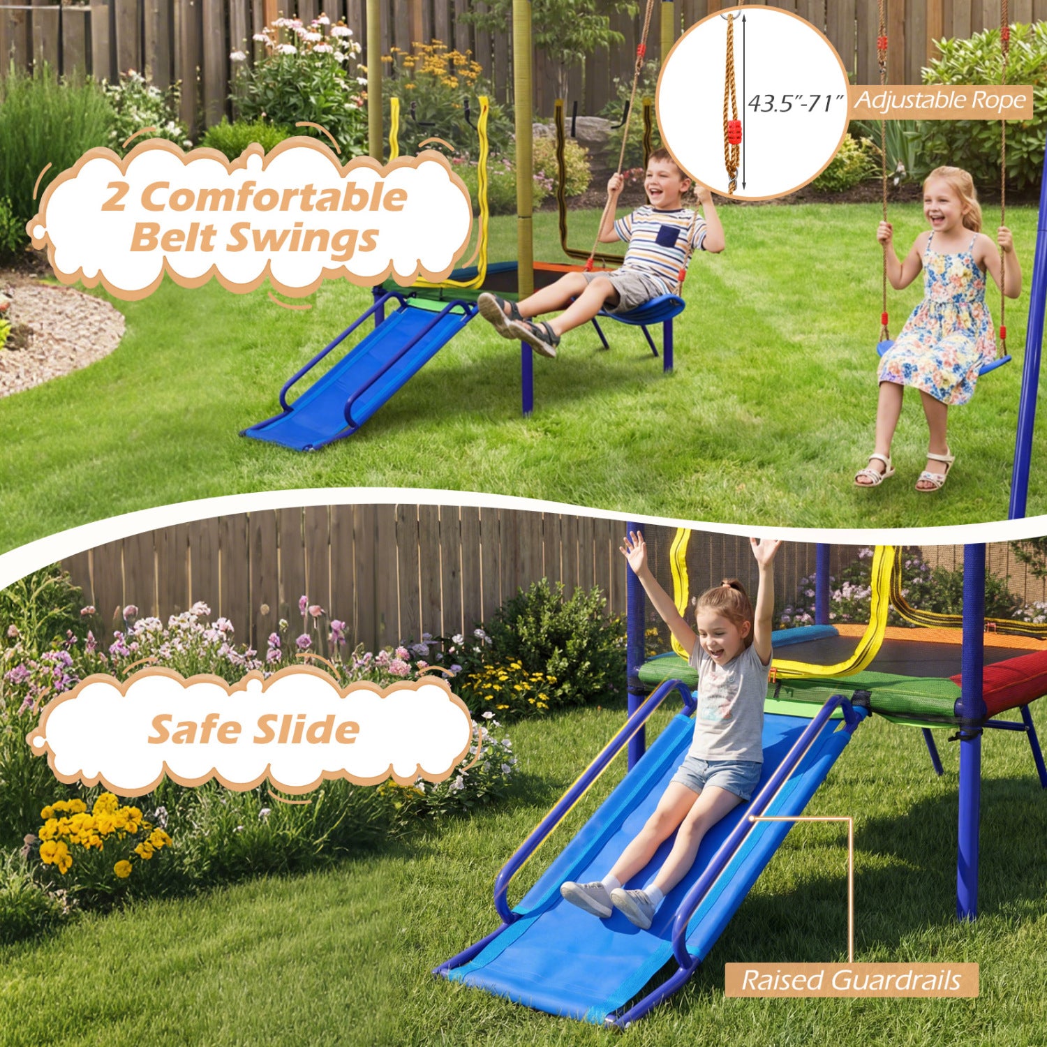 5-in-1 Kids Swing Set, Heavy-Duty Metal Stand, Yellow Swing & Playsets at Gallery Canada