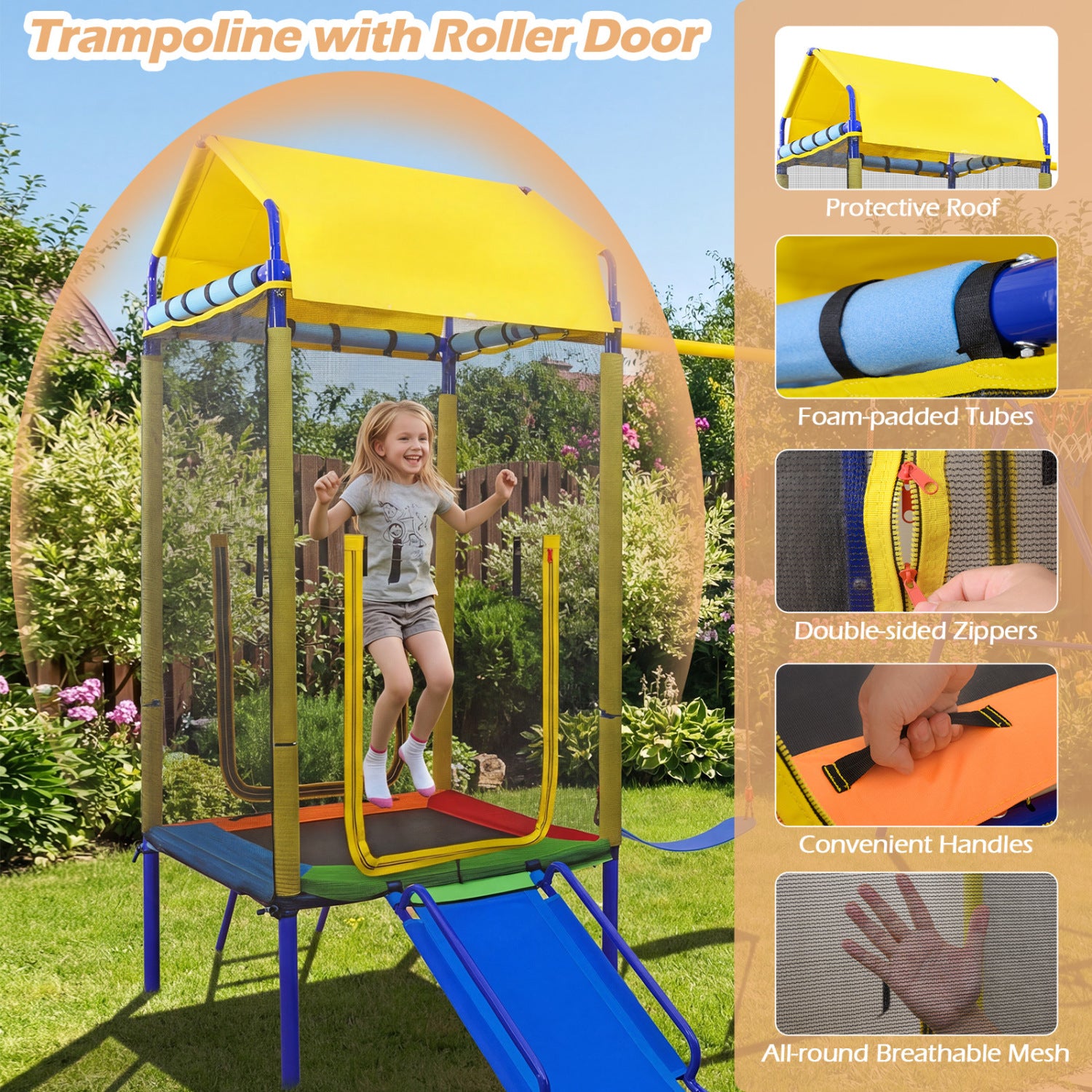 5-in-1 Kids Swing Set, Heavy-Duty Metal Stand, Yellow Swing & Playsets at Gallery Canada