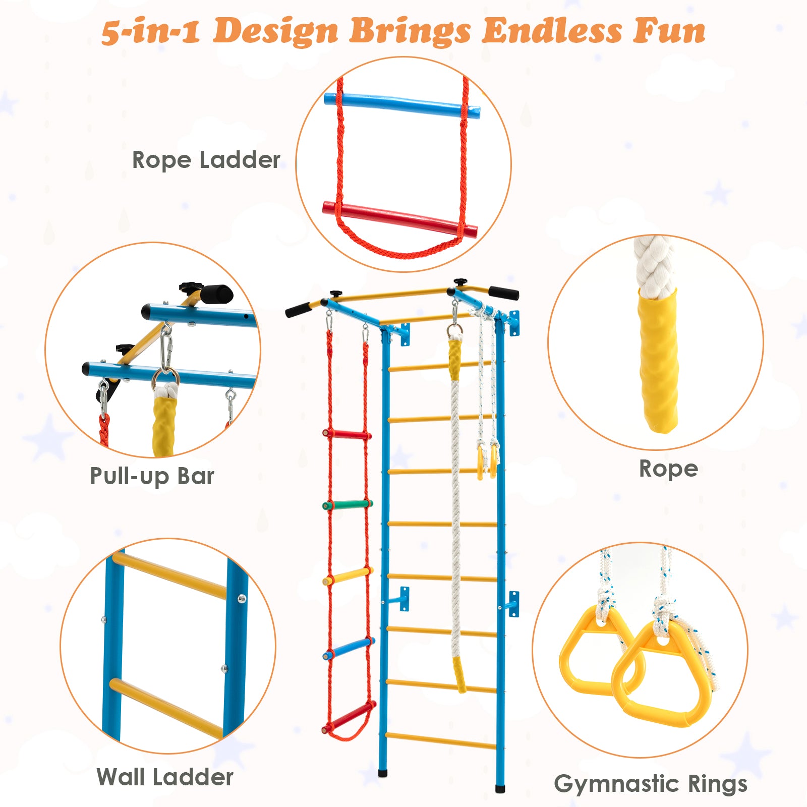 5-In-1 Swedish Ladder, Folding Baby Play Mat, Blue Climbers & Slides at Gallery Canada