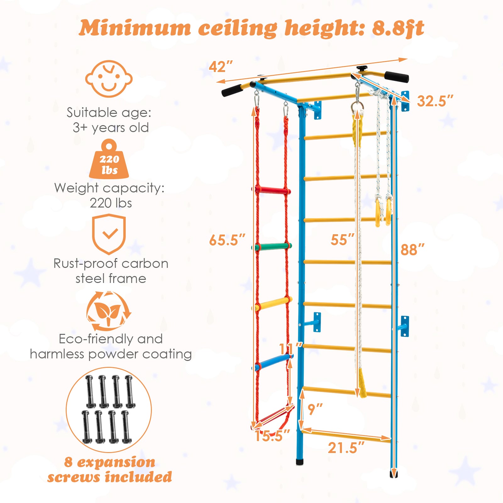 5-In-1 Swedish Ladder, Folding Baby Play Mat, Blue Climbers & Slides at Gallery Canada