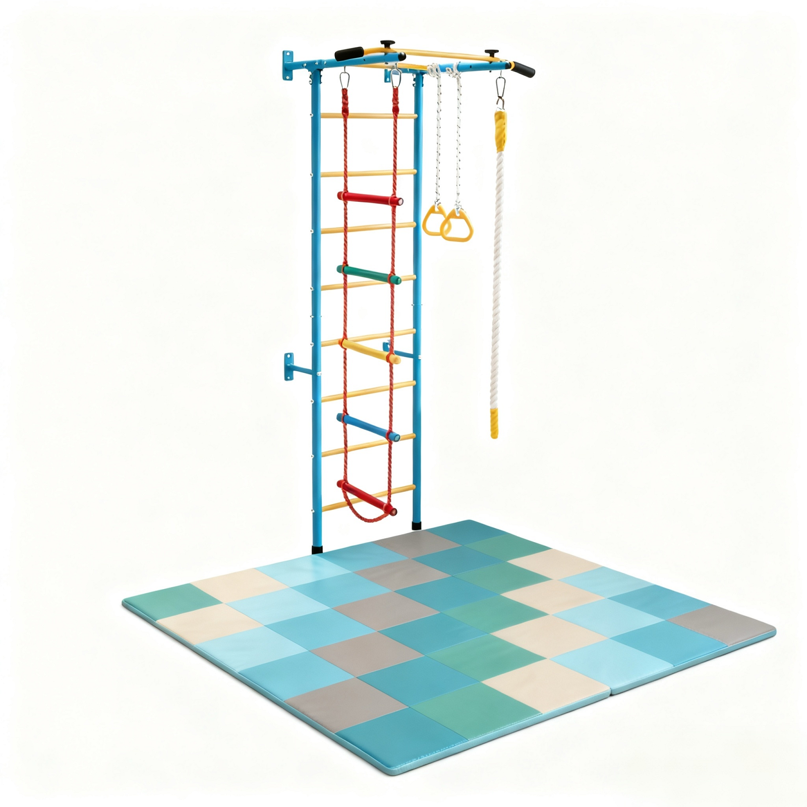 5-In-1 Swedish Ladder, Folding Baby Play Mat, Blue Climbers & Slides at Gallery Canada
