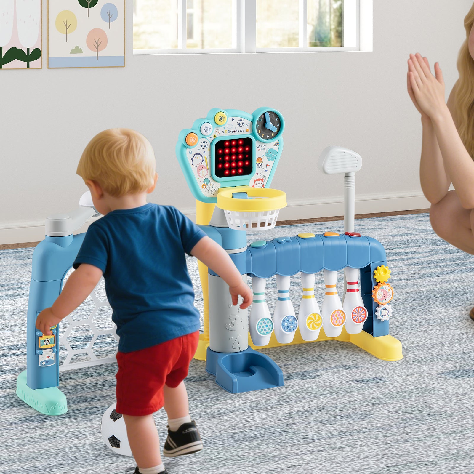 5 In 1 Toddler Sports Toy, Adjustable Basketball Hoop, 18 Months+ Toy Sports at Gallery Canada