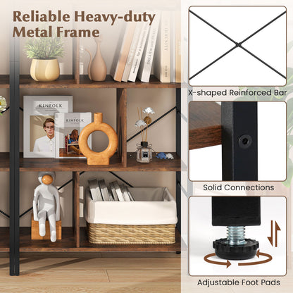 5-tier Bookcase 61 Inch Tall Industrial Bookshelf with Metal Frame Bookcases at Gallery Canada